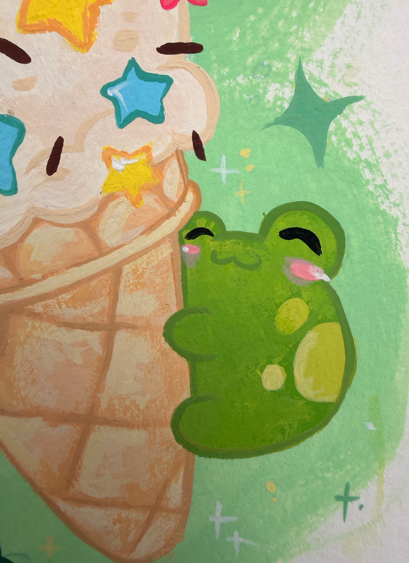Original Art - Froggy Ice Cream