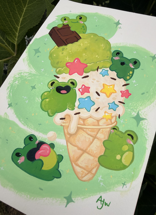 Original Art - Froggy Ice Cream